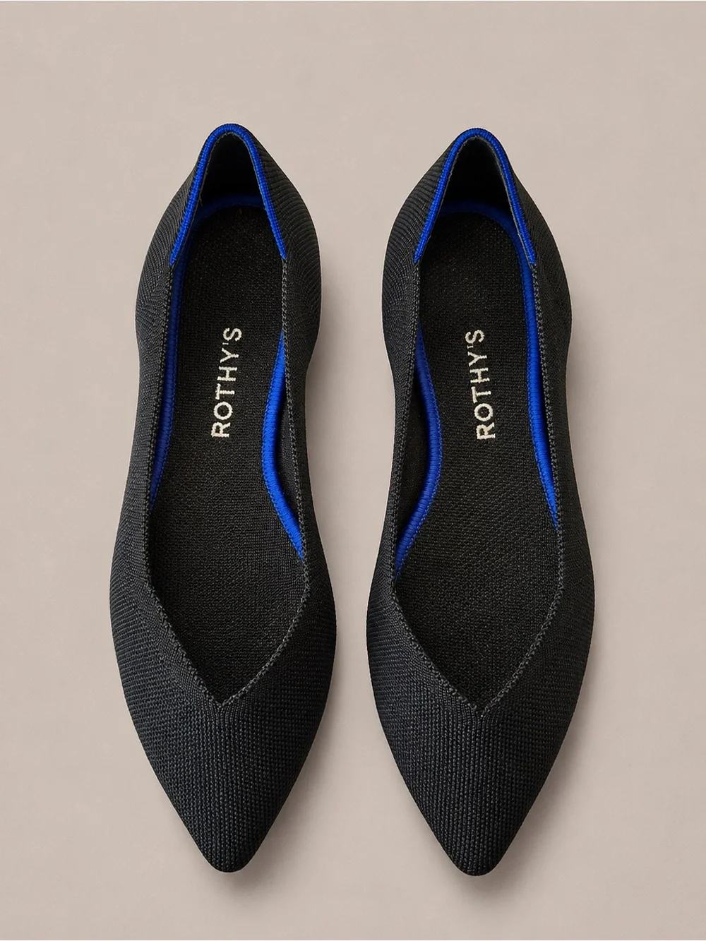 Rothy’s The Point Black Solid Pointed Toe Flats Size 9.5